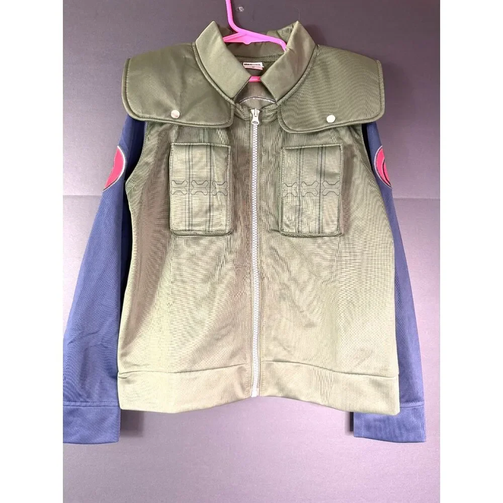 Naruto Shippuden Kids Jonin Flak Vest Jacket Size M Konoha Anime Cosplay Green